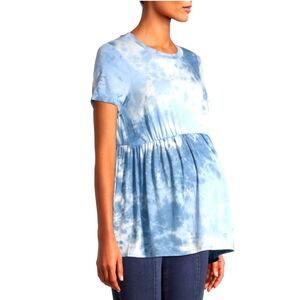 Time and Tru NWT Maternity Baby Doll Tie Dye Design Short Sleeve T-Shirt 657